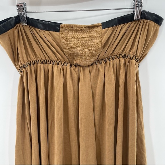 NWT Free People Grunge Strapless Asymmetrical Fairy Goblincore Faux Leather Top - Picture 6 of 12